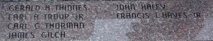 Runnemede War Memorial — names inscribed in marble
