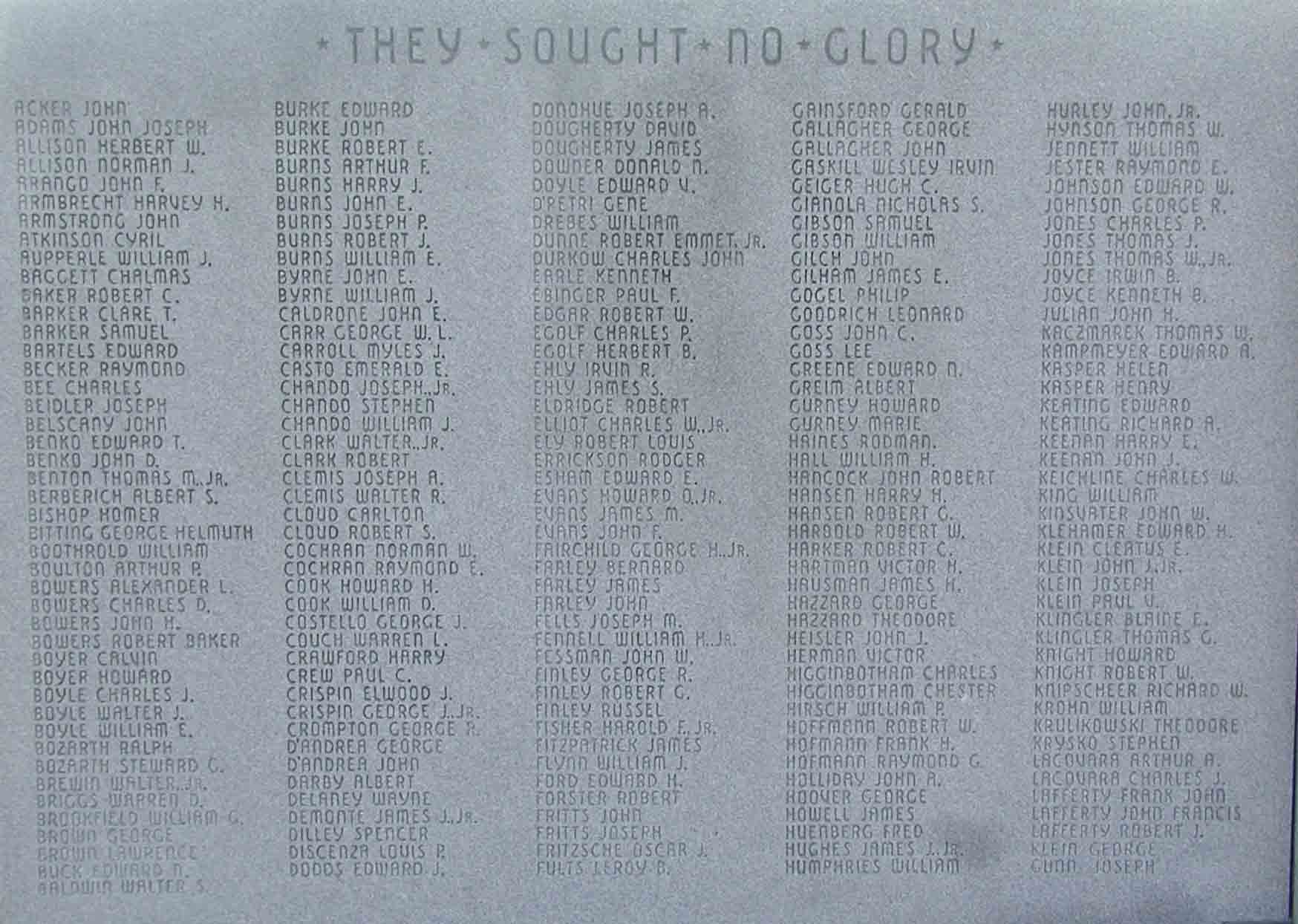 Runnemede War Memorial — World War II panel
