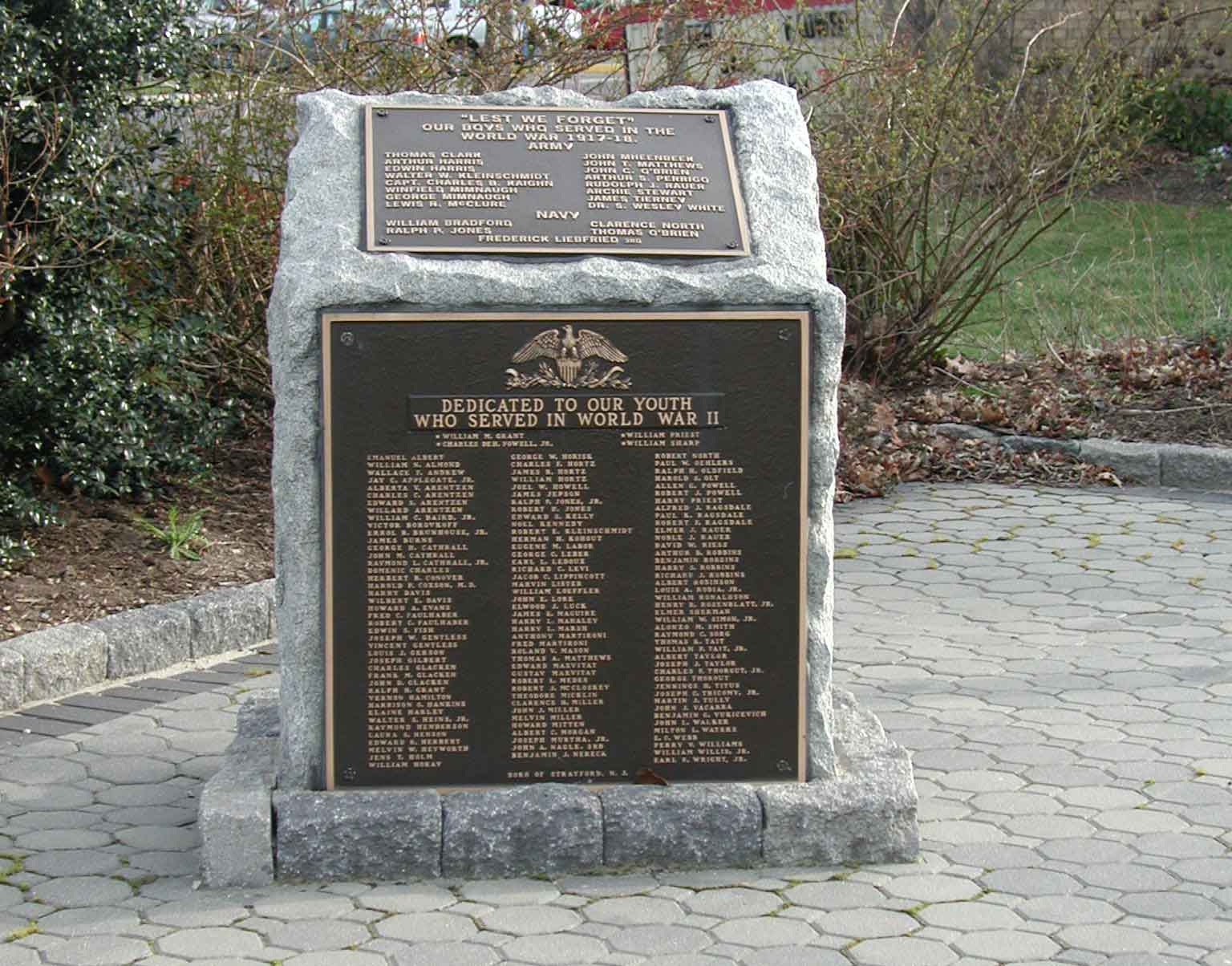 Stratford War Memorial, detail