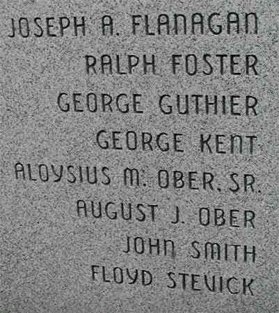 Voorhees Ashland-Osage-Woodcrest War Memorial, detail
