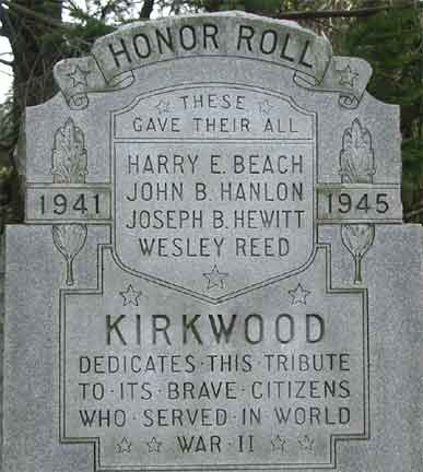 Voorhees Kirkwood WW2 War Memorial