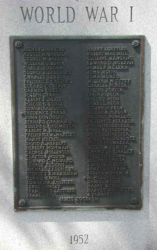 Waterford Township War Memorial, detail