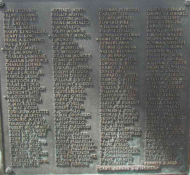 Waterford Township War Memorial, detail