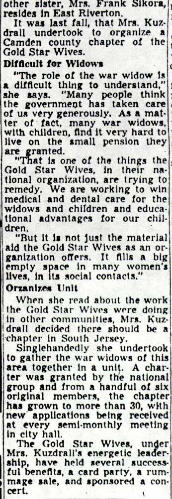 Flier's Wife Gets Final Word of Death in Action Three Years Ago, Camden Courier-Post, April 26, 1948, page 2