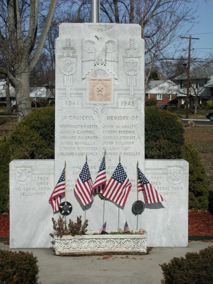 Hollingshead Corp. WWII War Memorial inscription