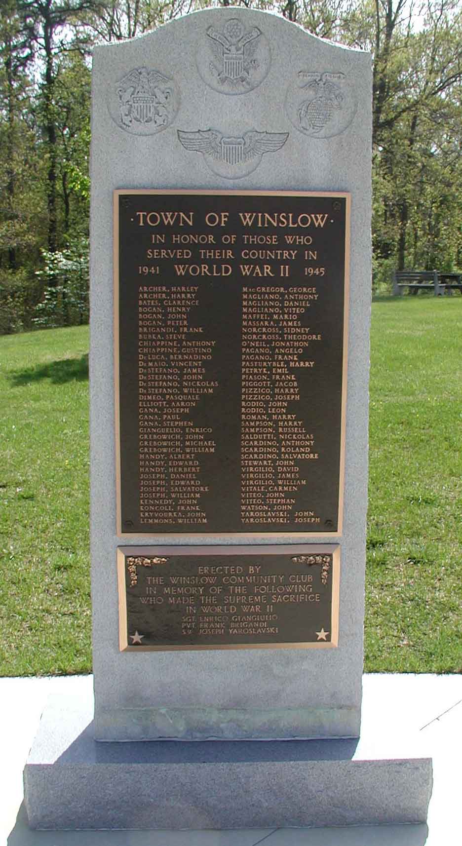 Winslow community monument