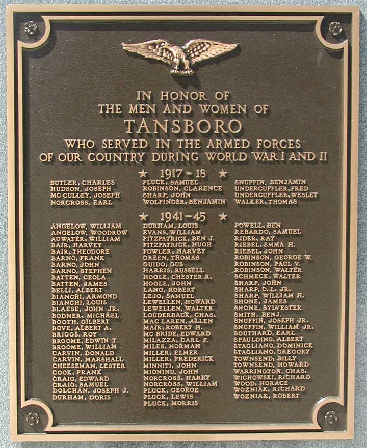 Winslow Township War Memorial, detail