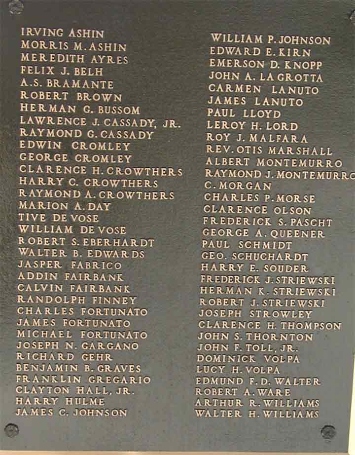 Winslow Township War Memorial, detail