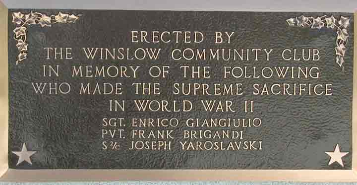 Winslow Township War Memorial, detail