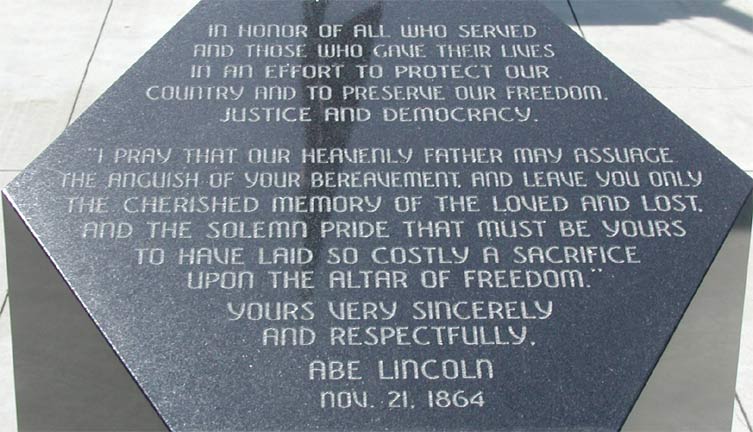 Winslow Township War Memorial, detail