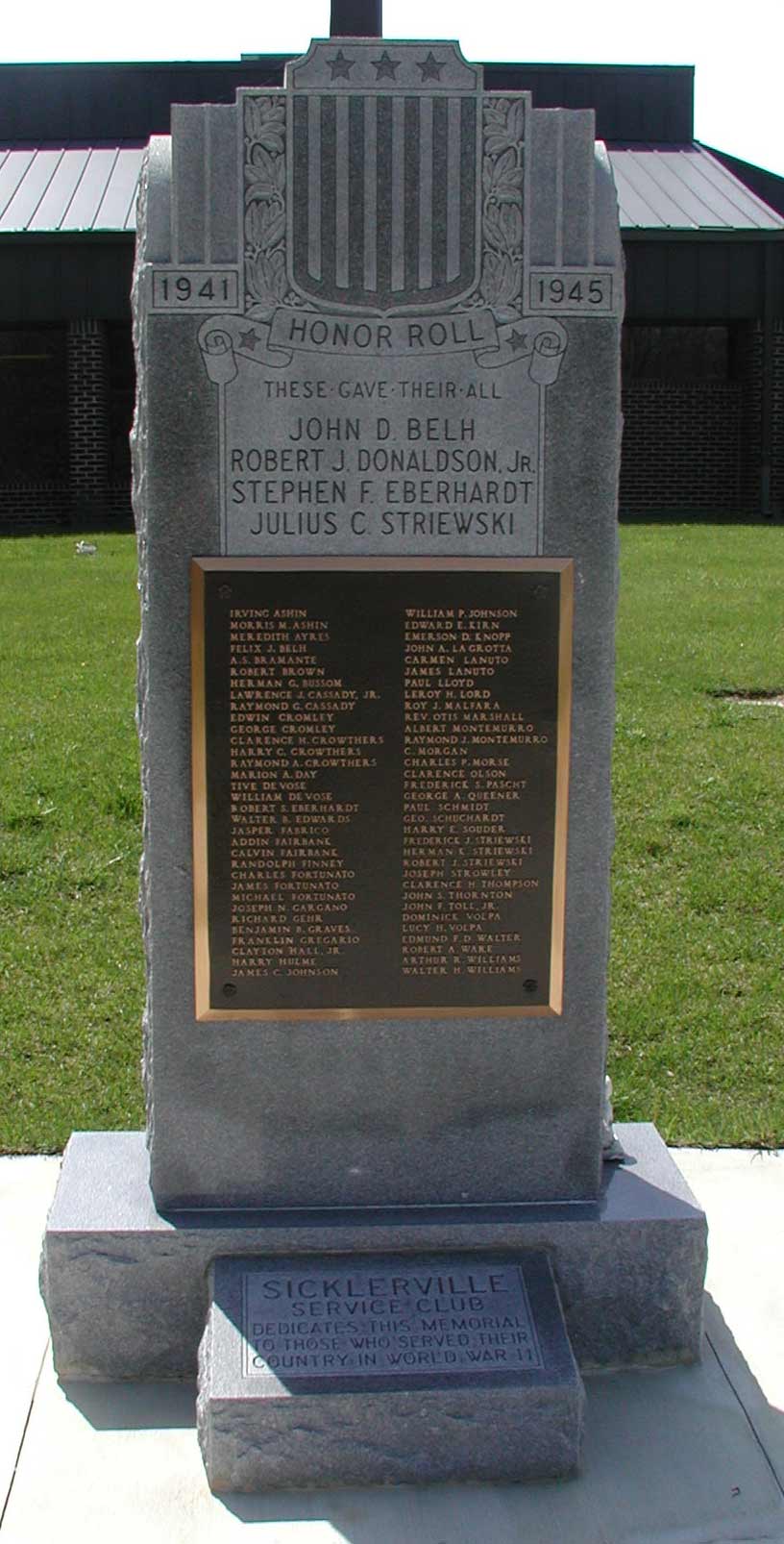 Sicklerville community monument