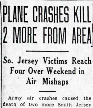 Plane Crashes Kill 2 More From Area, Camden Courier-Post, February 22, 1943