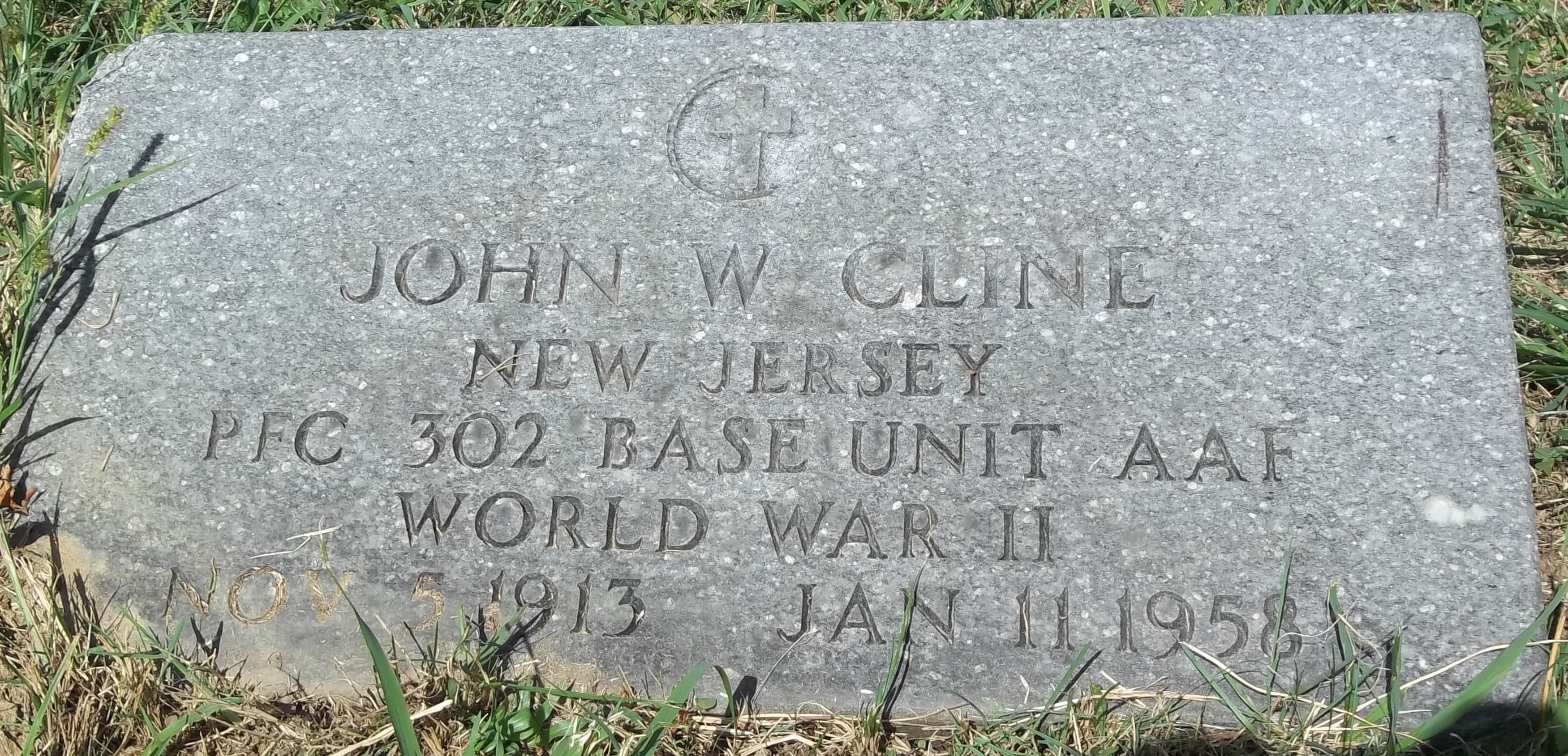 John W. Cline marker, New Camden Cemetery