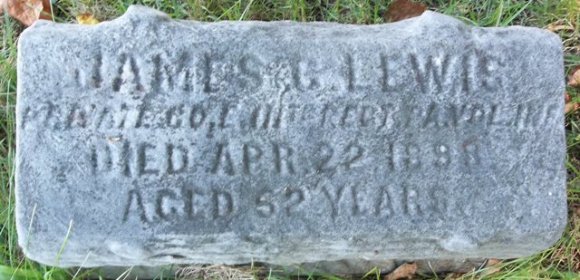 James C. Lewis marker, New Camden Cemetery