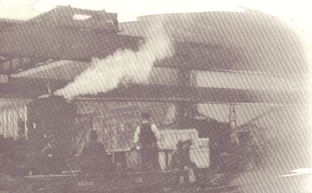Detail view of ship launch at New York Shipbuilding Corporation, 1921