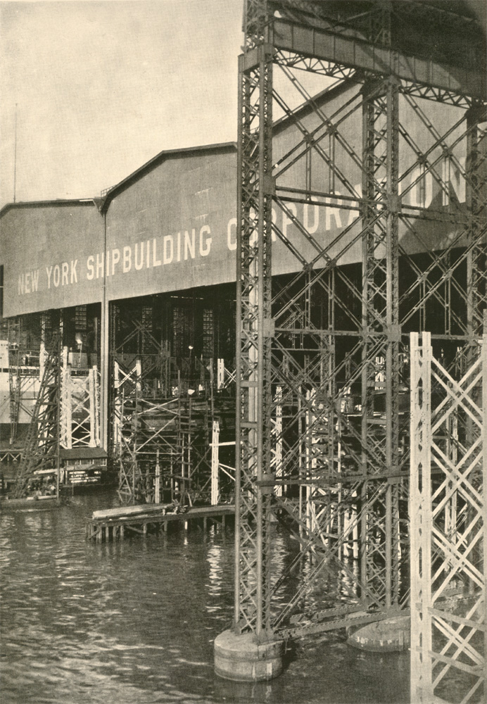 Cover of the 1921 New York Shipbuilding Corporation photographic booklet