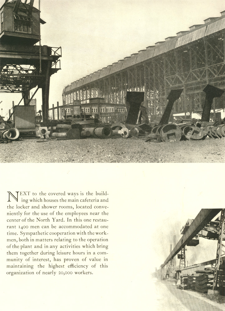 Main cafeteria building with locker and shower rooms, New York Shipbuilding Corporation, 1921