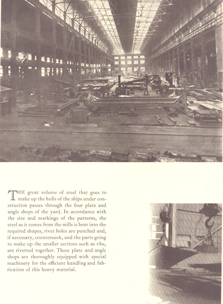 Plate and angle shop where steel is fabricated for ship hulls, New York Shipbuilding Corporation, 1921