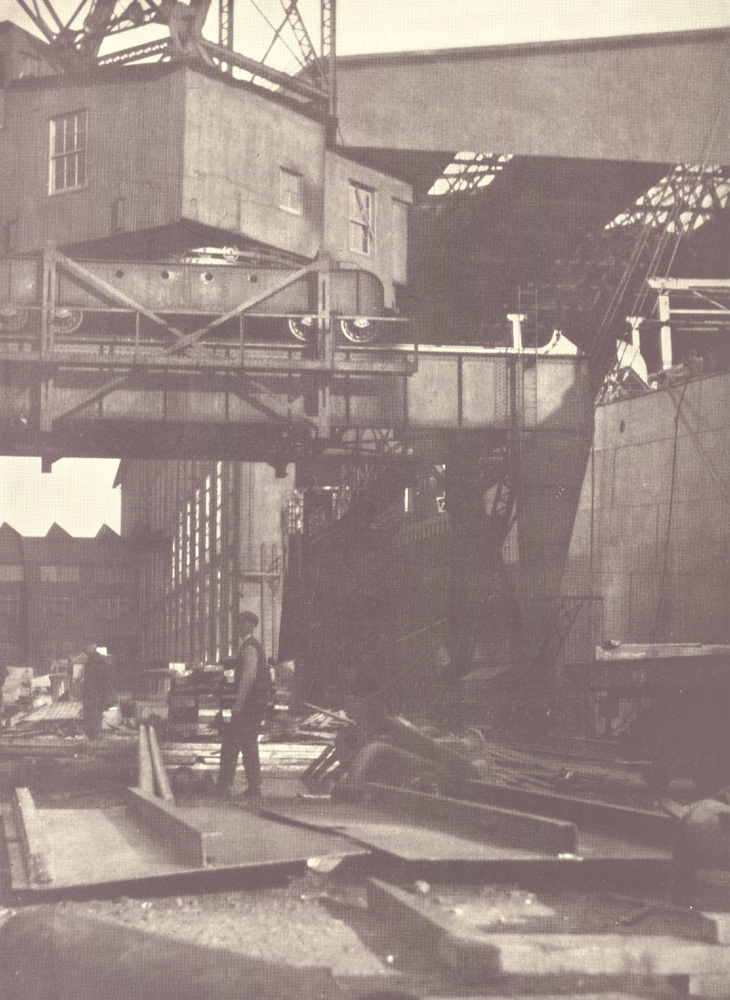 Another view of the wet slip, looking towards the shops, New York Shipbuilding Corporation, 1921