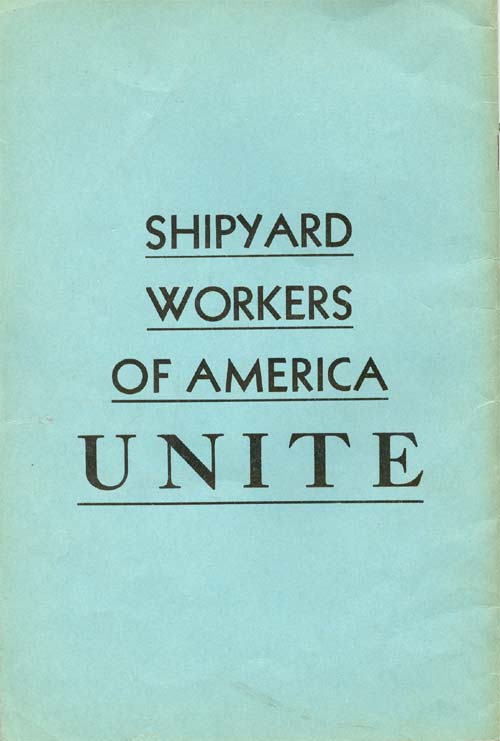 Back cover of the Book of Facts for Shipyard Workers, October 1935