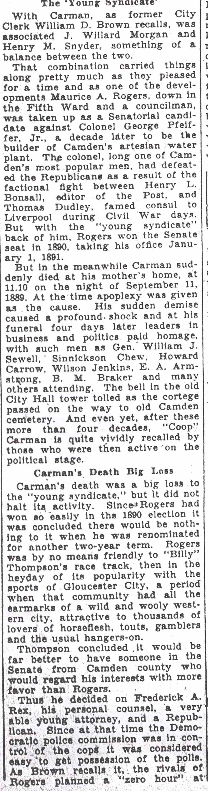 Camden Courier-Post: The Young Syndicate by Ben Courter, part 3
