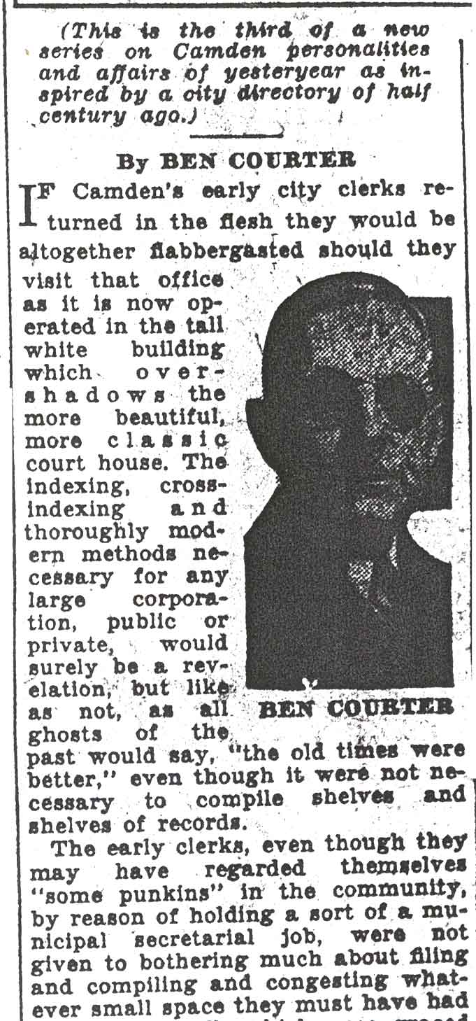 Along Memory Lane — Camden Courier-Post January 25, 1932 — page 2