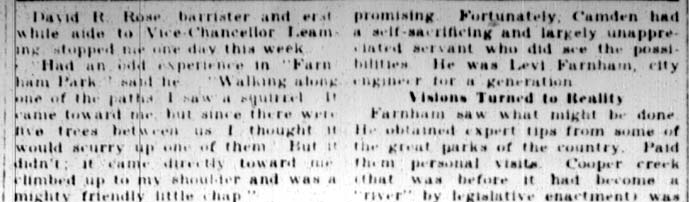 Along Memory Lane — Camden Courier-Post April 28, 1928 — page 1