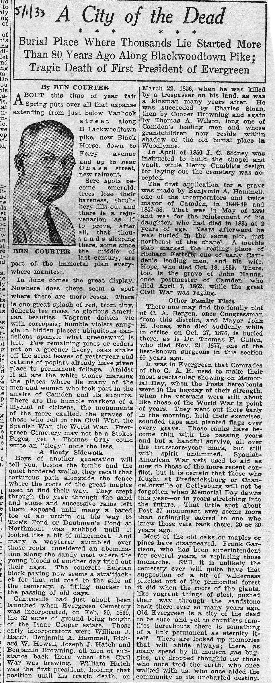 Ben Corter column header