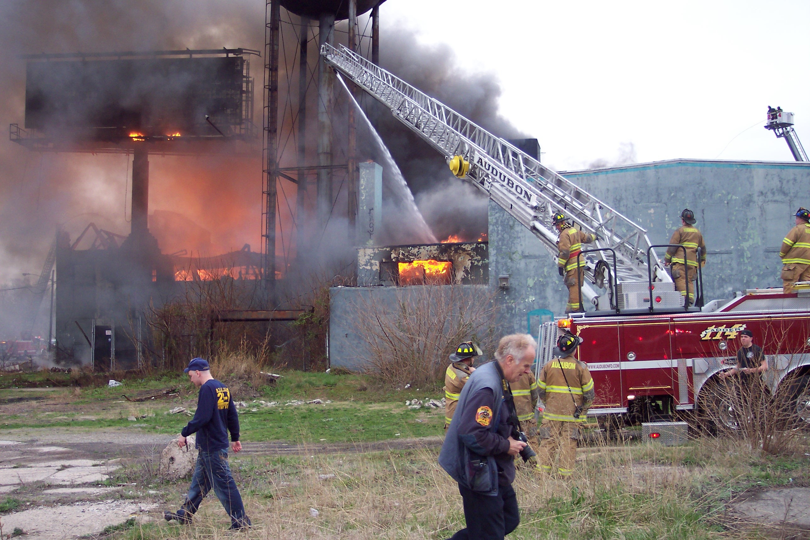 Haddon Bindery fire scene, April 2008