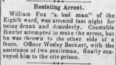 Resisting Arrest — Camden Post, September 10, 1886