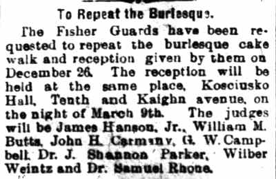 Camden Daily Courier, January 23, 1899 — Fisher Guards burlesque