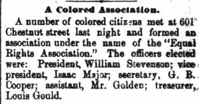 Camden Daily Courier, March 31, 1887 — A Colored Association