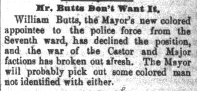 Camden Daily Courier, April 29, 1887 — Mr. Butts Don't Want It