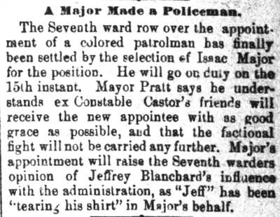 Camden Daily Courier, May 4, 1887 — A Major Made a Policeman