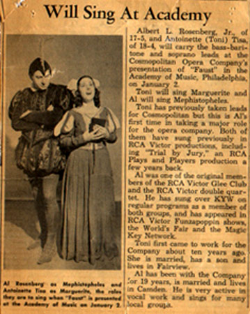 Antoinette Tisa in Faust, 1948