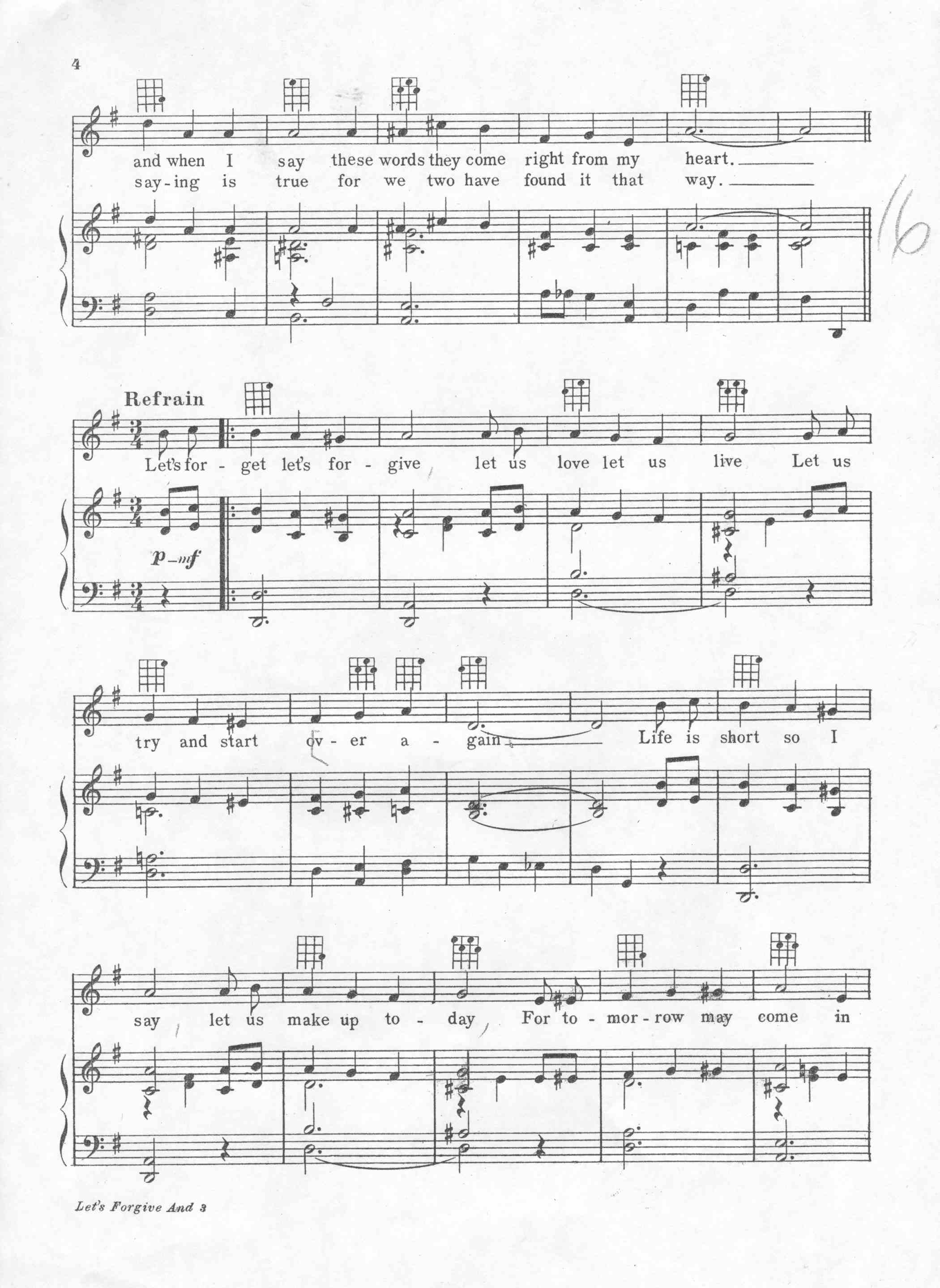Let's Forgive and Forget sheet music, page 3