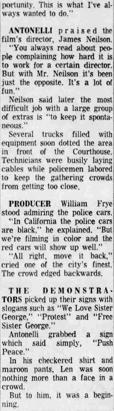 Len Antonelli Makes Nervous Debut as Demonstrator (continued) — Camden Courier-Post, July 21, 1967