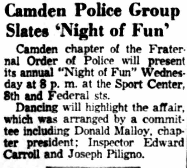 Camden Courier-Post, April 10, 1956 — Inspector Carroll