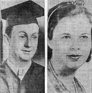 Honor graduates Joseph A. Hooven and Bernice C. Borden — Camden Catholic High, 1933