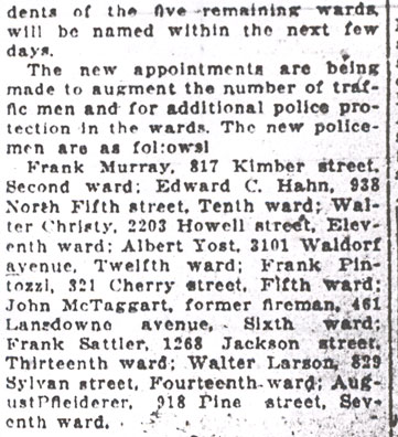 Nine New Police From Nine Wards — continued