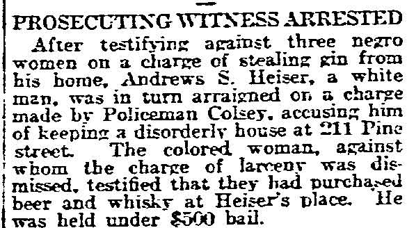 Philadelphia Inquirer, May 15, 1918 — Prosecuting Witness Arrested