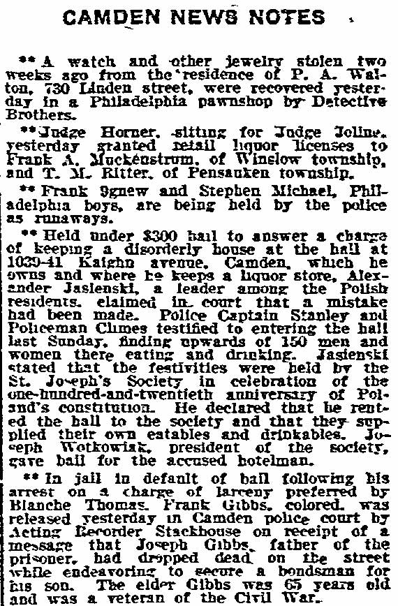 Philadelphia Inquirer, May 6, 1911