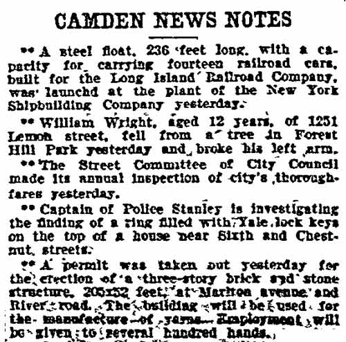 Philadelphia Inquirer, May 27, 1906