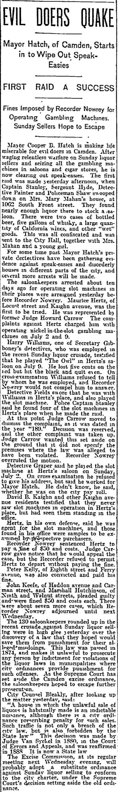 Philadelphia Inquirer, July 28, 1899