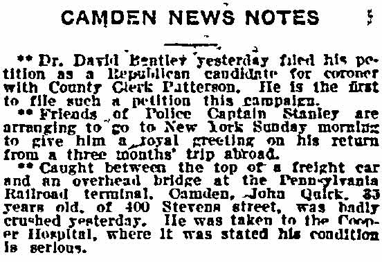 Philadelphia Inquirer, August 11, 1911
