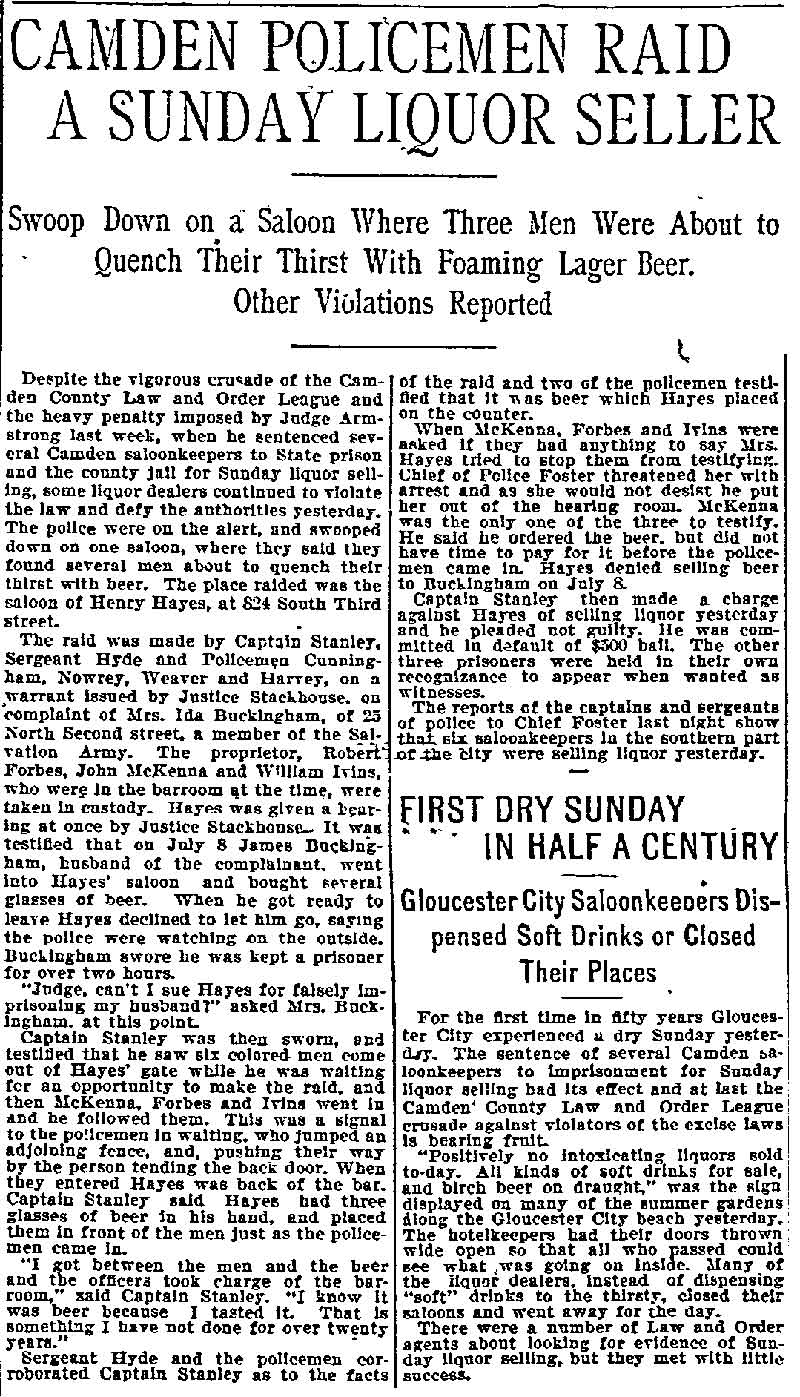 Philadelphia Inquirer, July 23, 1900