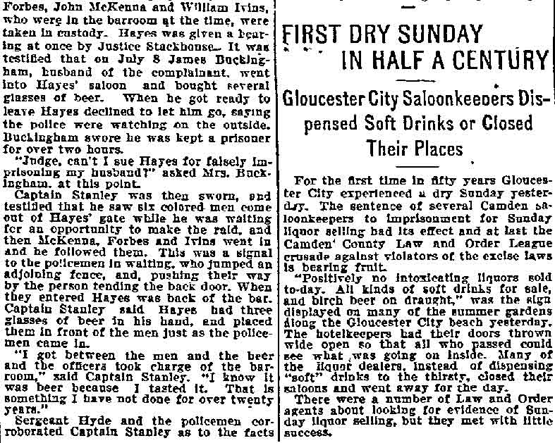 Philadelphia Inquirer, July 23, 1900 — Camden Policemen Raid a Sunday Liquor Seller (part 3)