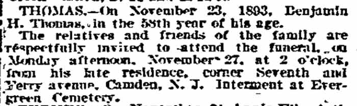 Philadelphia Inquirer, November 27, 1893