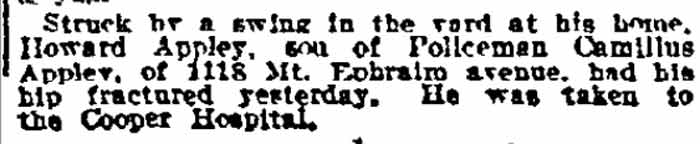 Philadelphia Inquirer, July 15, 1912
