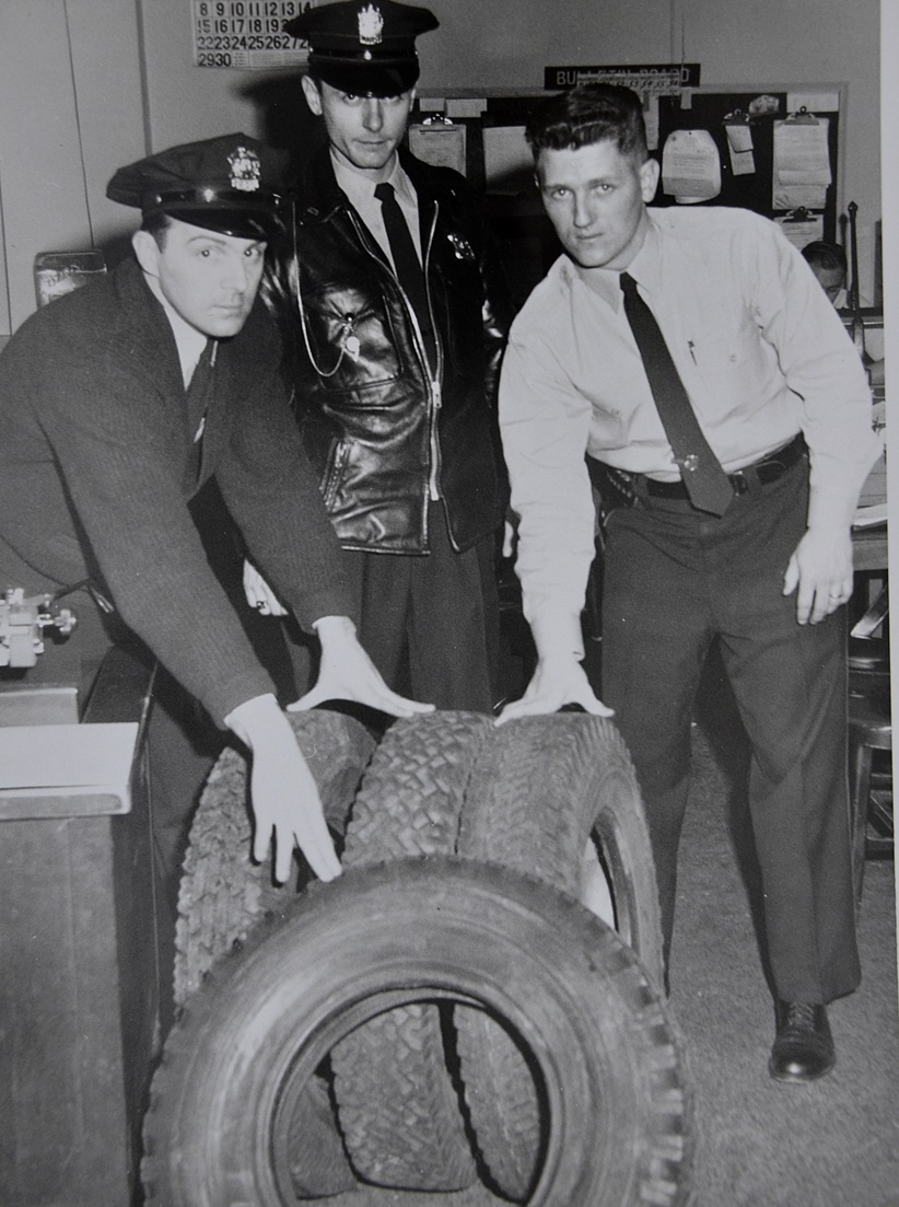 Camden County Park Policeman Bob Bartosz, Camden K-9 Officer Gene Andreacola, and William Latham
